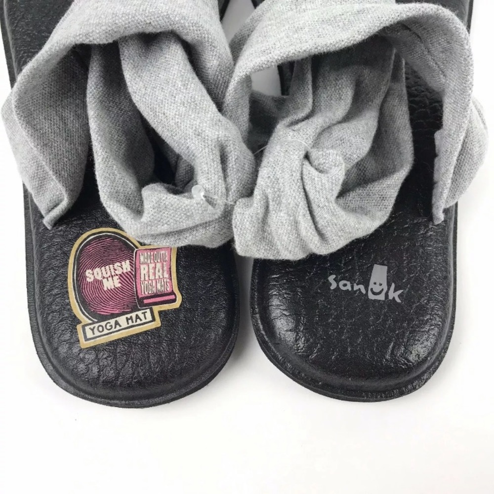 NEW Sanuk Black Gray Yoga Sling 2 Sandals Flats 10 - Picture 6 of 8